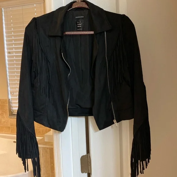 Zara Faux Suede Fringe Jacket - Picture 3 of 6